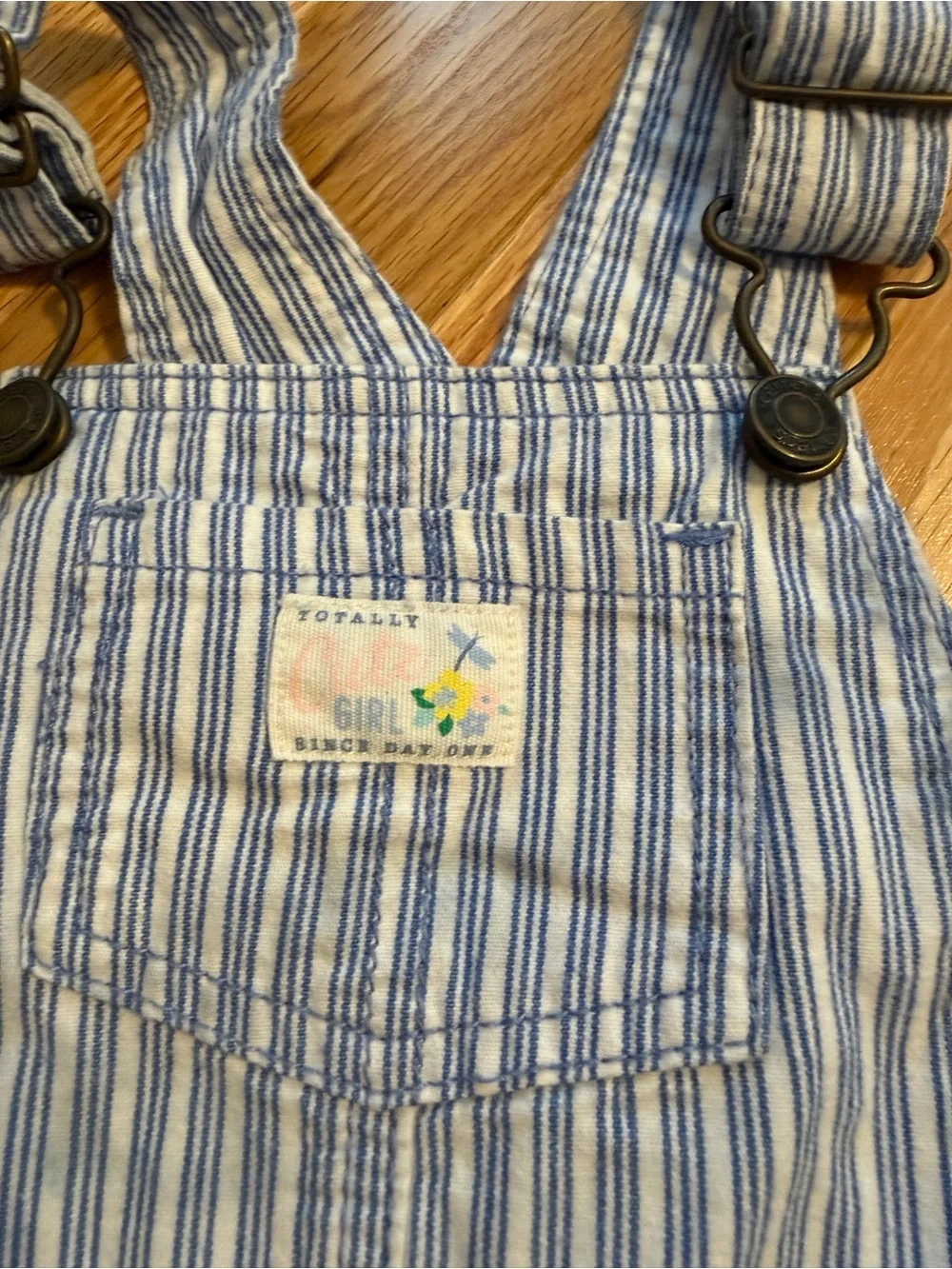 Carter's Blue and White Striped Baby Overalls